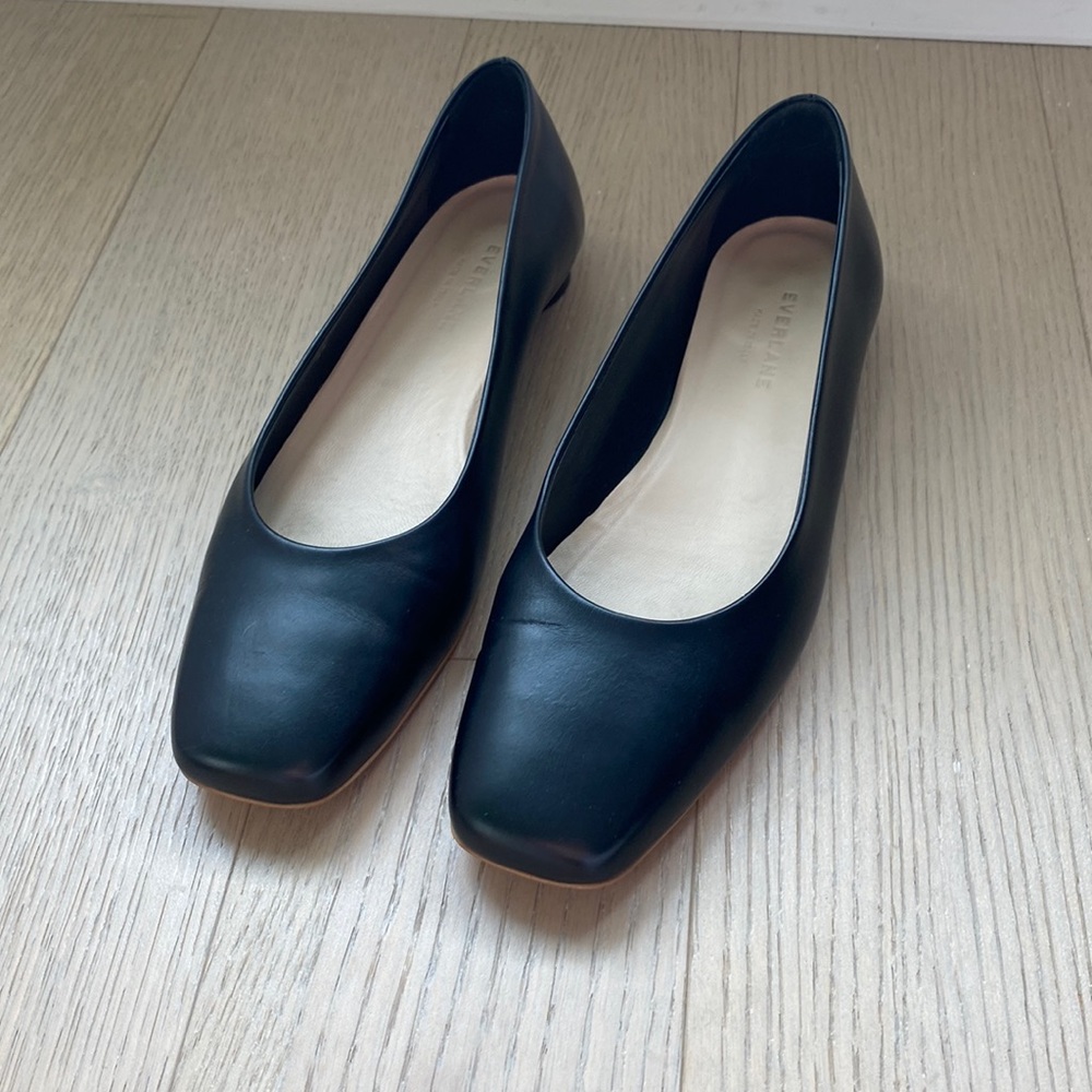 Everlane square toe leather 90’s flats